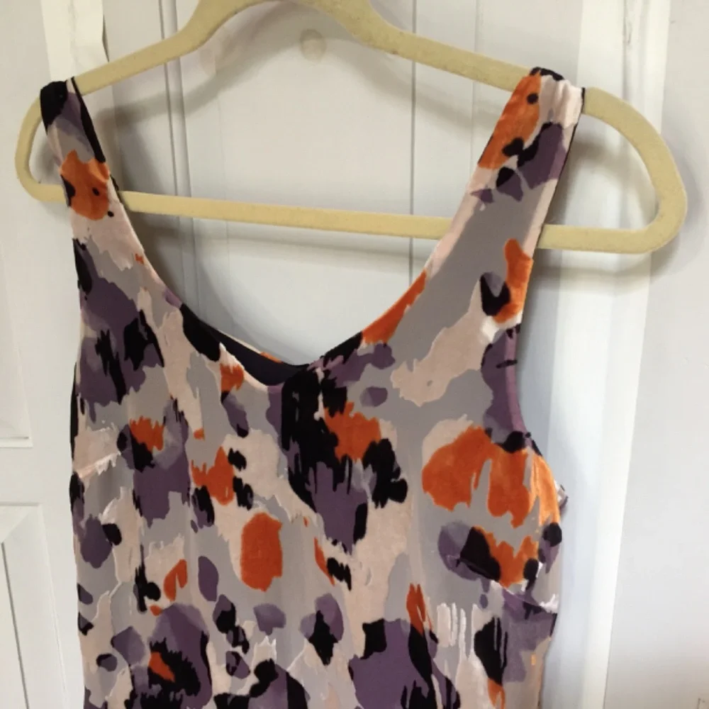 CAbi Gray, Purple and Orange Mini Dress